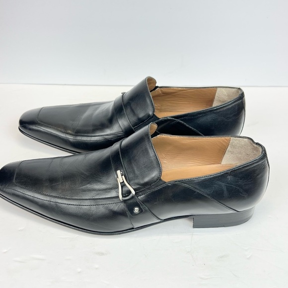 Mezlan Shoes Black Leather Mens Horse Bit Loafer Slip on Size 13W Made in Spain - Picture 9 of 11
